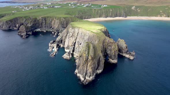 Aerial View of the Beautiful Coast at Malin Beg in County Donegal  Ireland alt