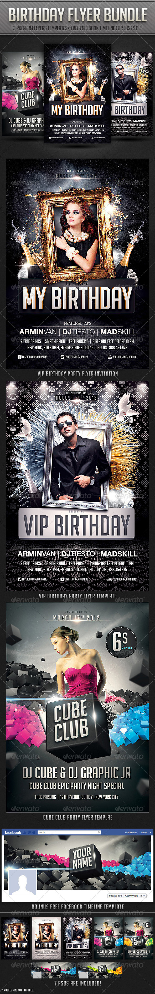 Birthday flyer Bundle - Clubs & Parties Events