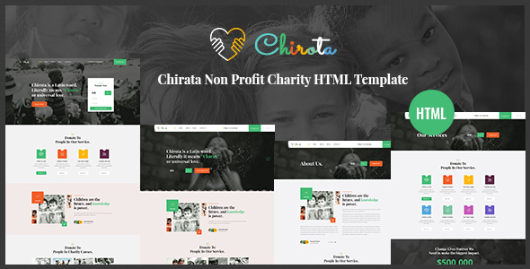 Wondrous Chirota - Non Profit Charity HTML Template