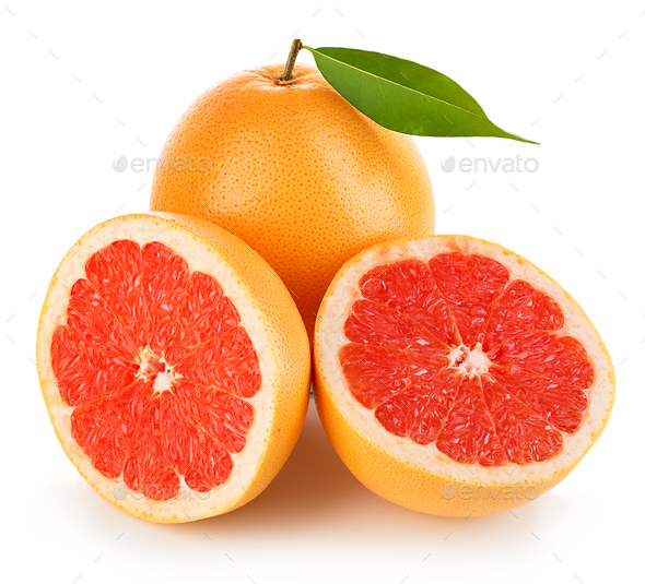 Ripe grapefruit isolated on a white background. - Stock Photo - Images