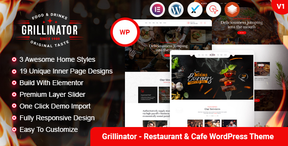 Grillinator – Restaurant and Cafe WordPress Theme