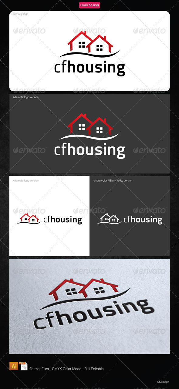 cf housing Logo - Buildings Logo Templates