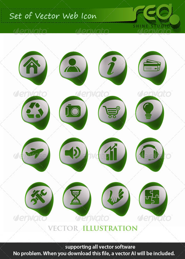 Green Web Icon Vector Mega Pack - Web Elements Vectors