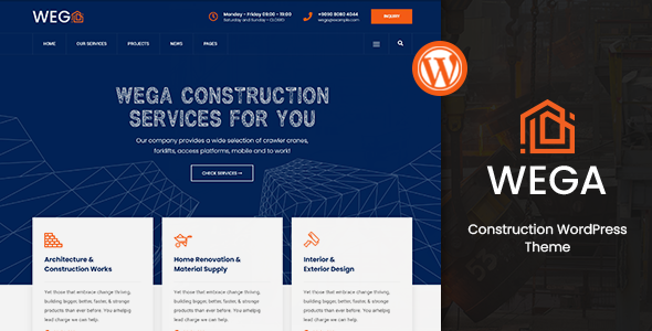 Wega - Construction WordPress Theme