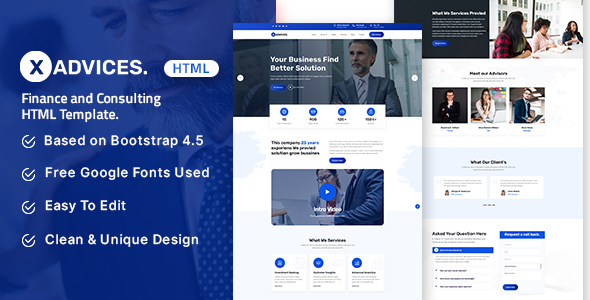 Xadvices – Finance and Consulting HTML Template
