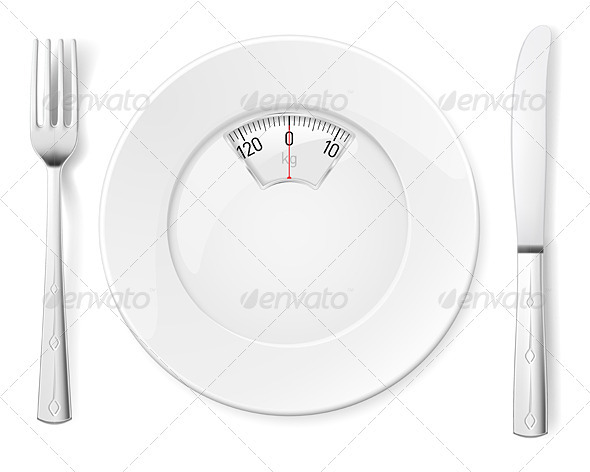 Plate with knife and fork - Man-made Objects Objects