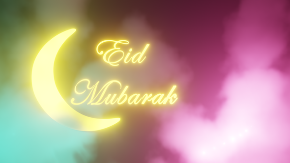 Eid Mubarak Simply Beautiful Opener through clouds