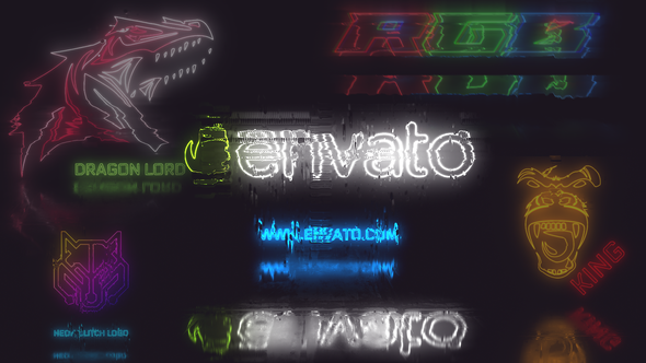 Neon Glitch Logo - VideoHive 31825512