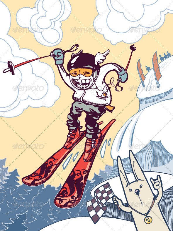 Brave Ski Freerider - Characters Illustrations