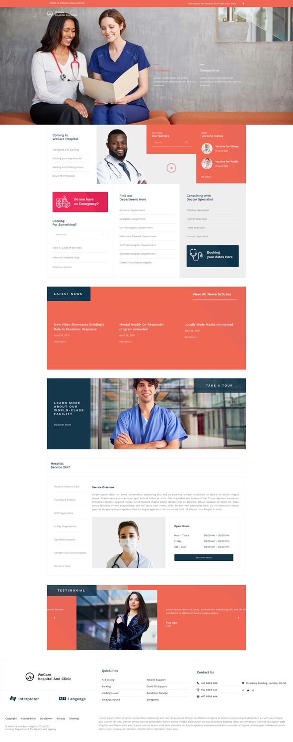 WeCare – Hospital Clinic Elementor Template Kit