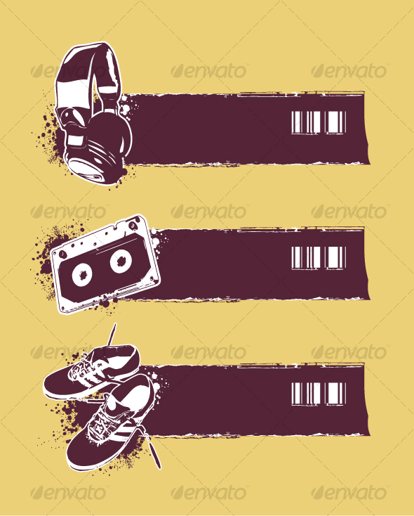 Set of grunge banners