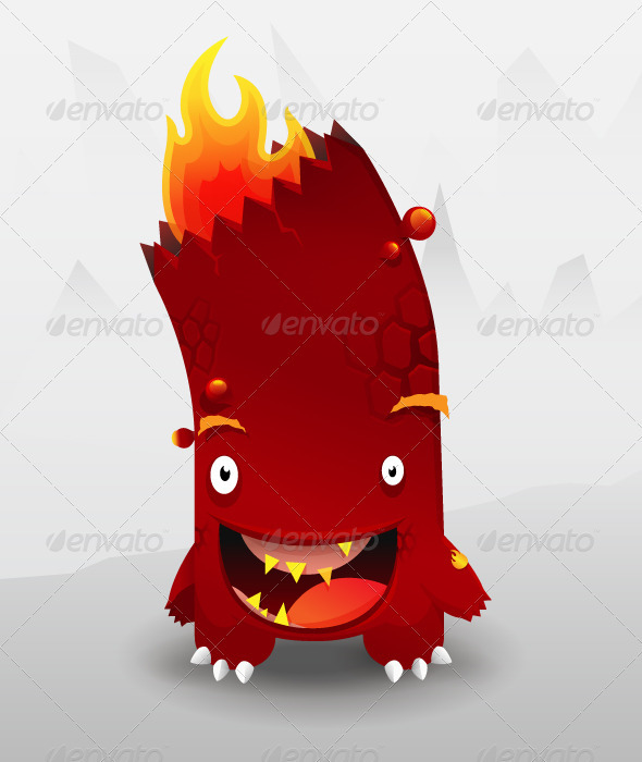 Cute Fire Monster - Monsters Characters