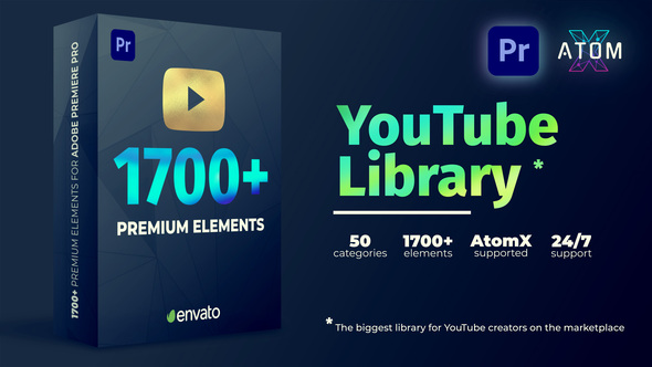 Youtube Pack Seamless 900 Transitions & Assets Elements for Premiere Pro 