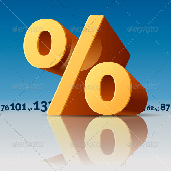 Percent Symbol with Numbers Skyline - Concepts Business