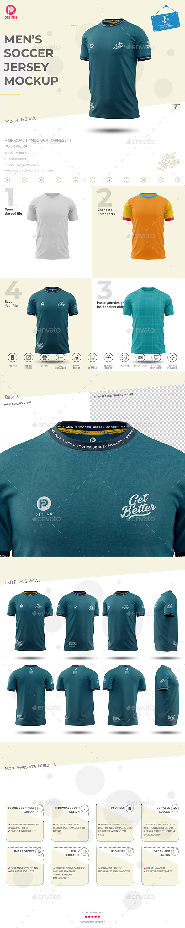 Download Men S Soccer Jersey Mockup V11 By Trdesignme Graphicriver