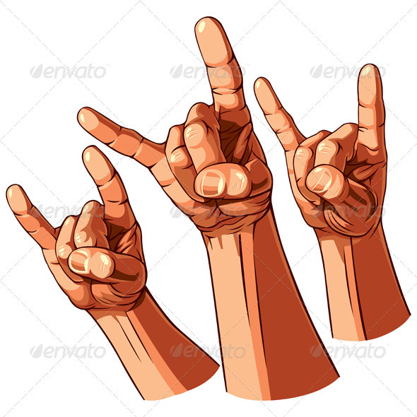 set of three heavy metal hands by fixer00 graphicriver