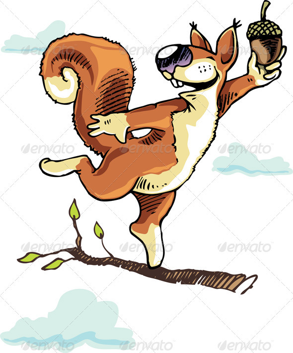 Squirrel and the Acorn - Characters Vectors