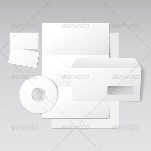 Blank Letter, Envelope, Business Cards and CD - Miscellaneous Vectors