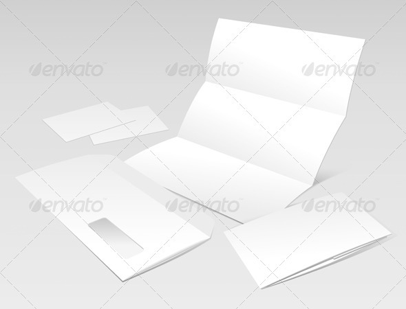 Letter, Envelope, Business Cards and Booklet - Miscellaneous Vectors