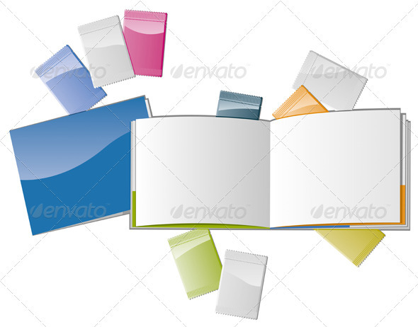 Open Magazine with Samplers - Backgrounds Business