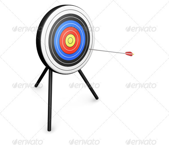 Arrow hitting target