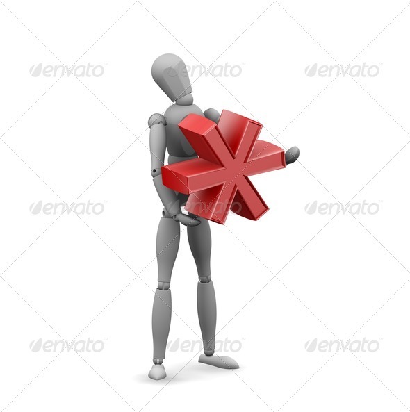 Man holding asterix - Characters 3D Renders