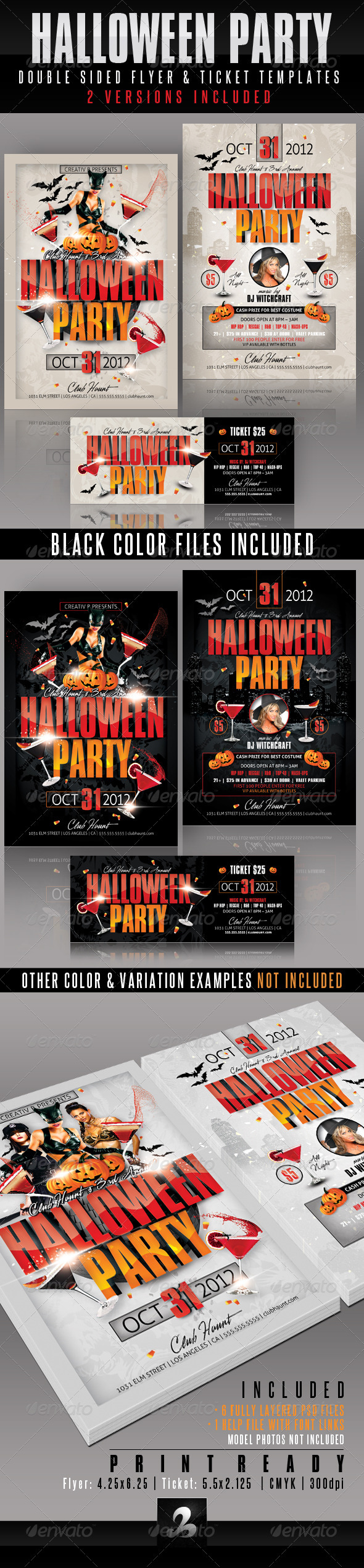 Halloween Party Flyer and Ticket Templates - Holidays Events