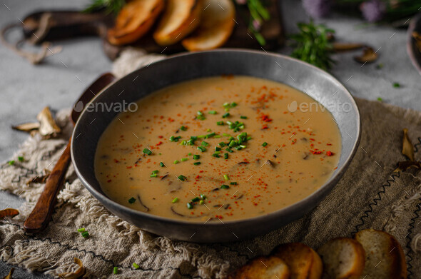 Fox mushrooms soup Stock Photo by PeteerS | PhotoDune