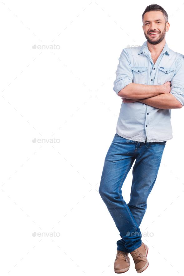 Casually handsome.  - Stock Photo - Images