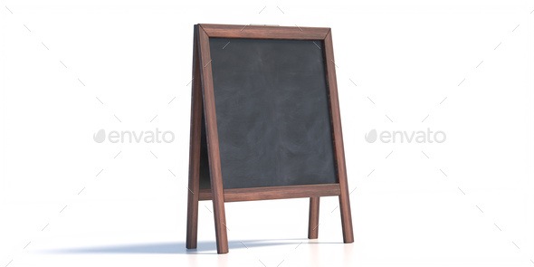 Menu board isolated on white background. 3d illustration