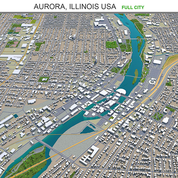 Aurora city Illinois - 3Docean 31859316