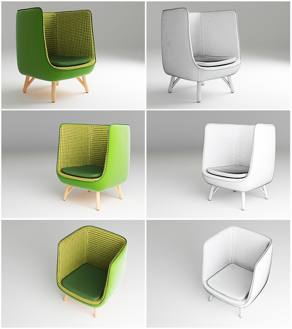 Armchair 04 green - 3Docean 31860055