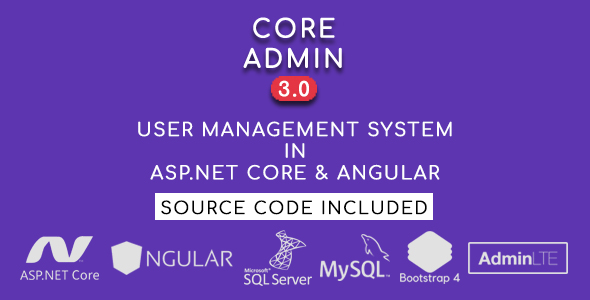 Core Admin - User Management System in ASP.NET CORE & Angular