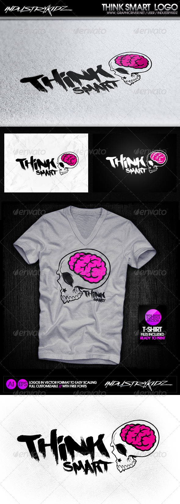Geek Brain Logo Template - Symbols Logo Templates