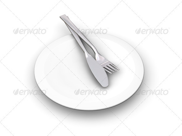 Plate with cutlery