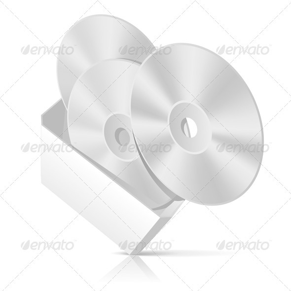 CD Box With Disks Template - Miscellaneous Vectors
