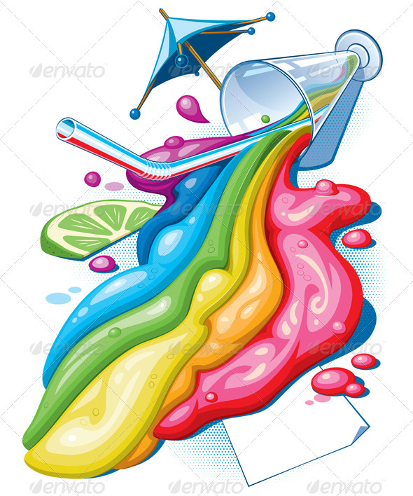 Rainbow Cocktail - Food Objects