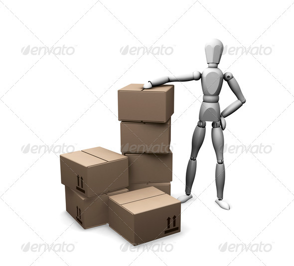 Man with boxes