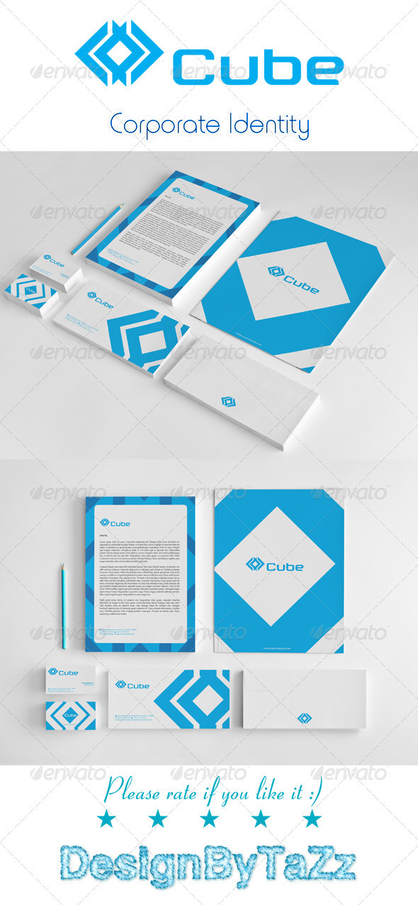 Cube Corporate Identity Package - Stationery Print Templates