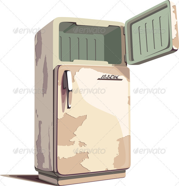 Old Rusty Fridge - Retro Technology