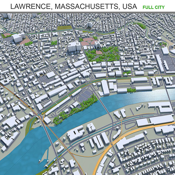 Lawrence city Massachusetts - 3Docean 31882564