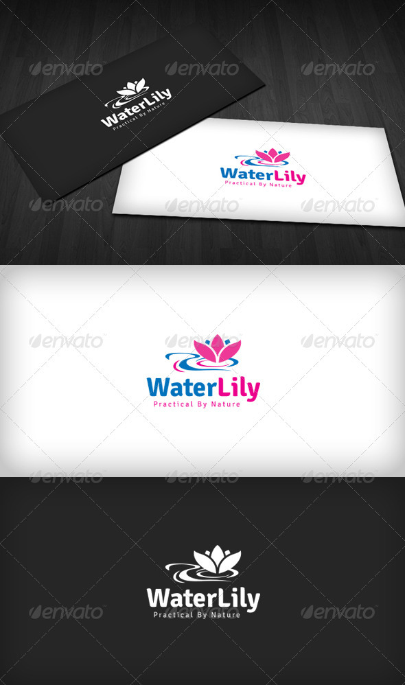 Water Lily Logo - Nature Logo Templates