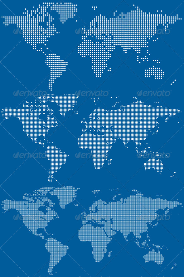 Dotted World Maps - Backgrounds Decorative