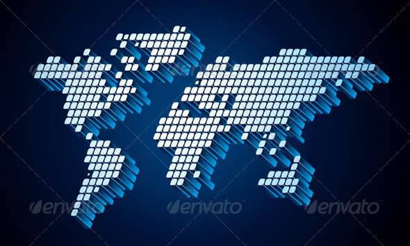 Dotted World Map - Backgrounds Decorative