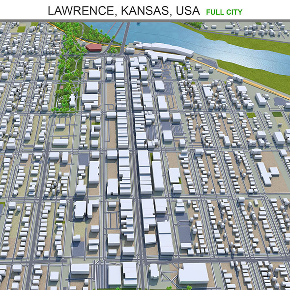 Lawrence city Kansas - 3Docean 31886161