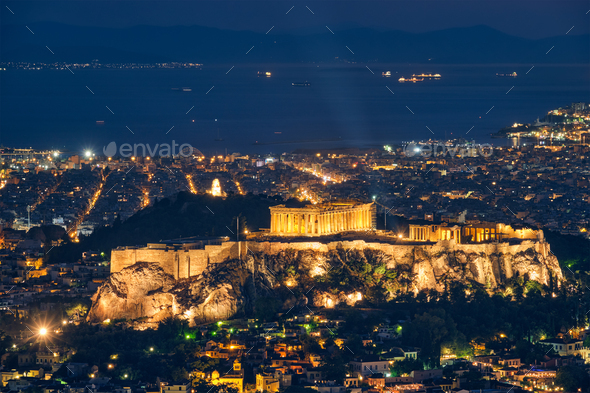 Iconic Parthenon Temple at the Acropolis of Athens, Greece - Stock Photo - Images