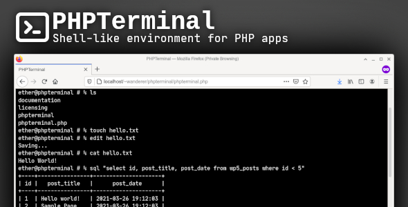 PHPTerminal – Shell-like environment for PHP apps