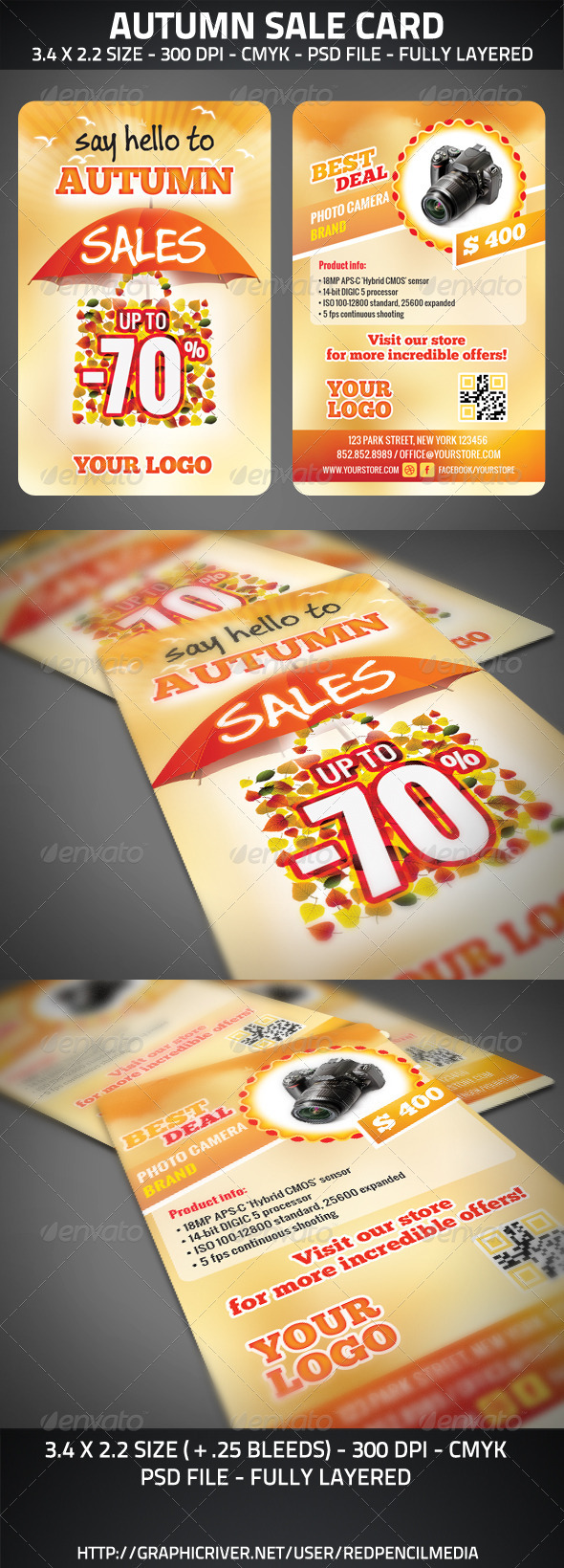 Autumn Sale Card - Cards & Invites Print Templates