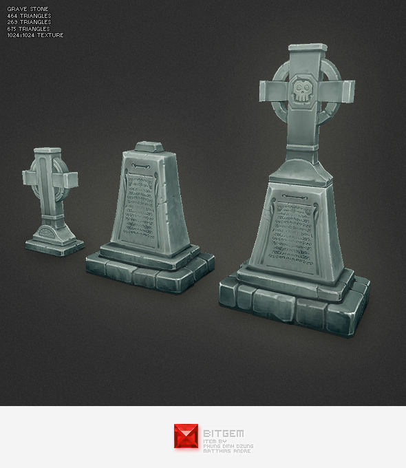 Low Poly Grave - 3Docean 2922332