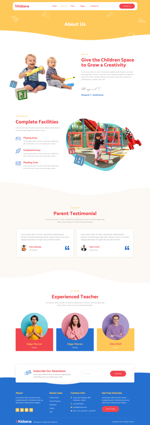 Kidzena ? Kindergarten & Preschool Elementor Template Kit